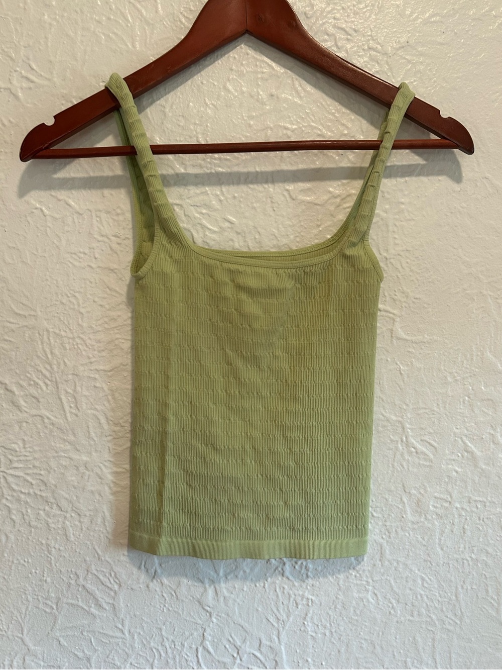 Free People Pistachio Ribbed Square-Neck Tank